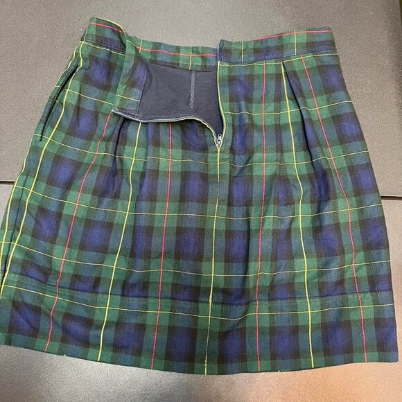 Lands’ End Tartan Pleated Skirt Sz 10 Schoolgirl Y2K 90s Green Blue Red Plaid - Picture 6 of 6